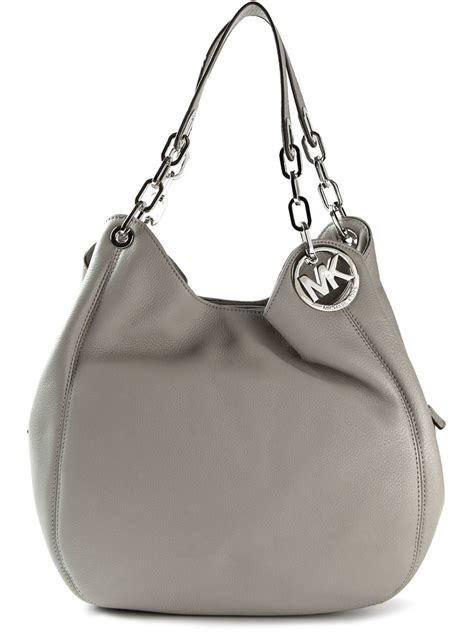 gray michael kors purse|michael kors grey shoulder bag.